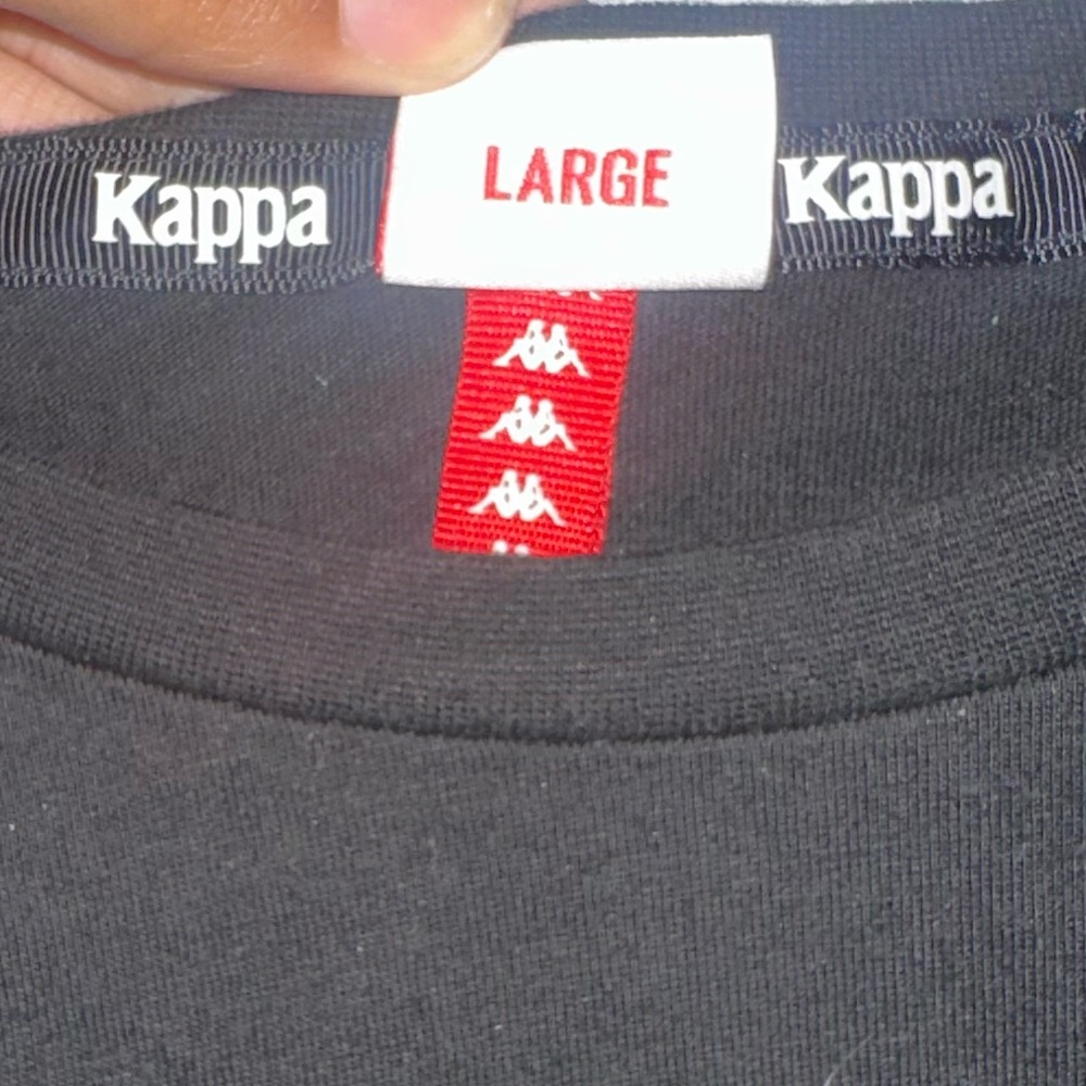 Kappa Black Tee with Logo Accent